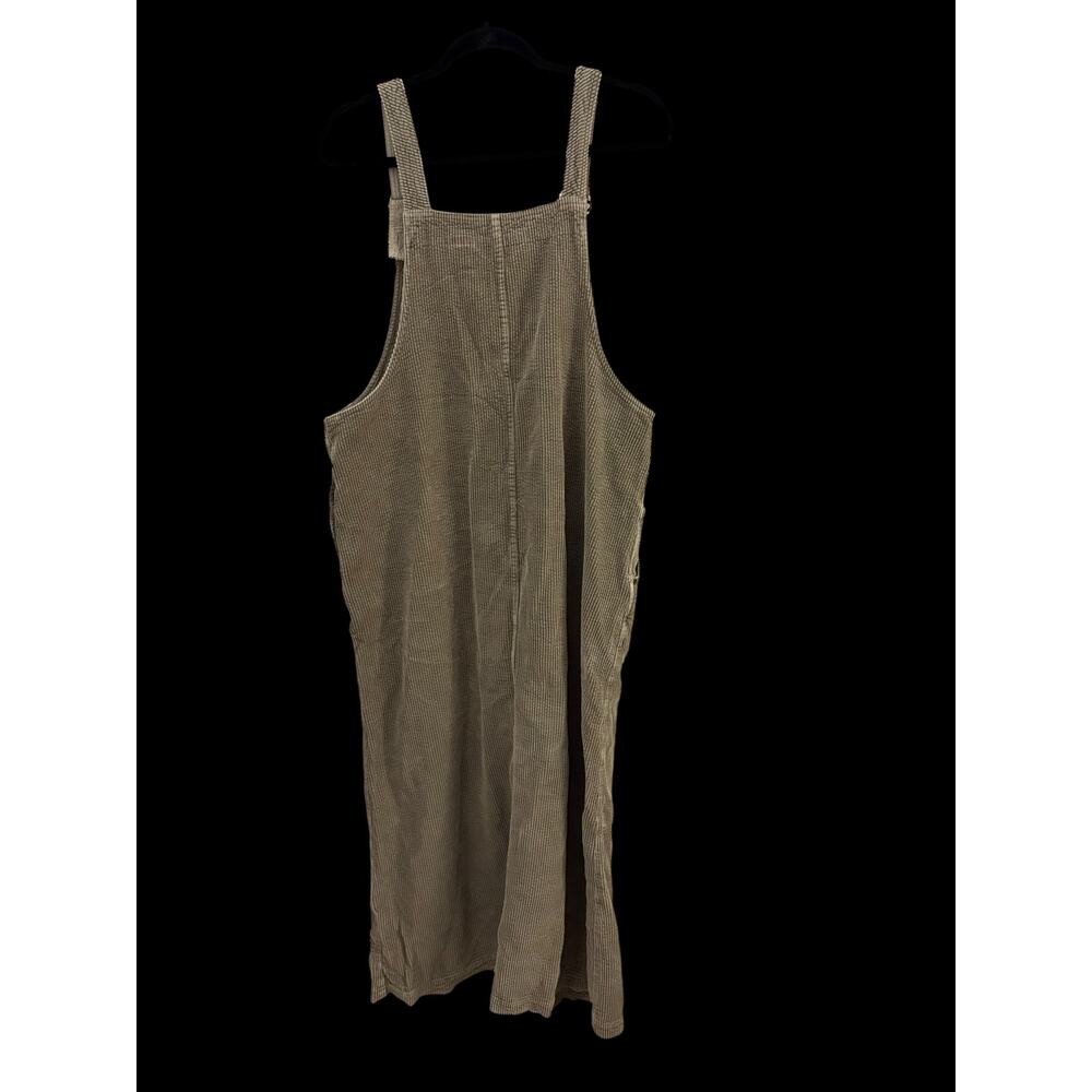 Eddie Bauer Corduroy Bib Dress 100% Cotton L Side Pockets Minimalist Simple - Picture 4 of 9
